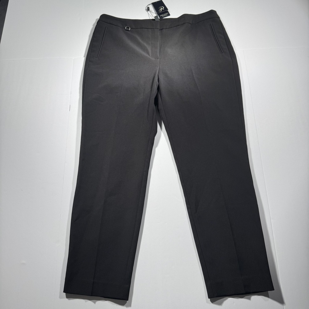 Adrianna Papell Pants Womens 14 (34x26) Black Slim Fit Stretch Dress Trousers